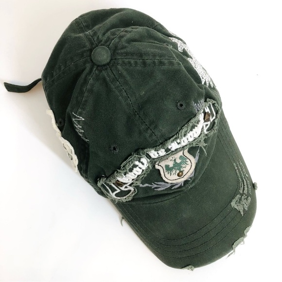 Leader Croix de Lorraine Distressed Green Baseball Cap - Picture 5 of 14
